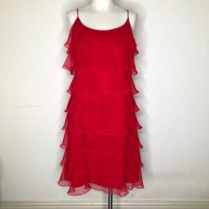 GORGEOUS, NEW "Morgan Nites" Red Ruffle Cocktail Dress!